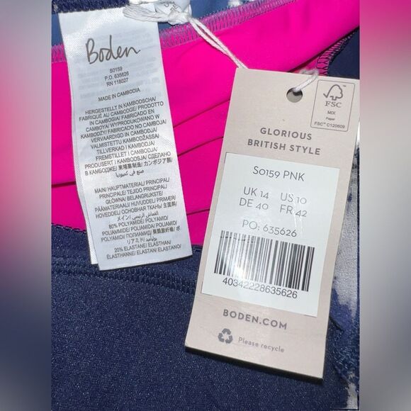 Boden Pink and Blue Santorini Tankini Top - Picture 6 of 6